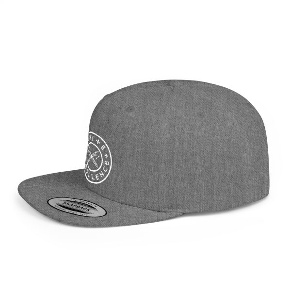 Flat Bill Snapback | White Excellence Logo in White - Image 6