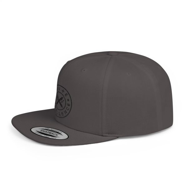 Flat Bill Snapback | White Excellence Logo in Black - Image 9