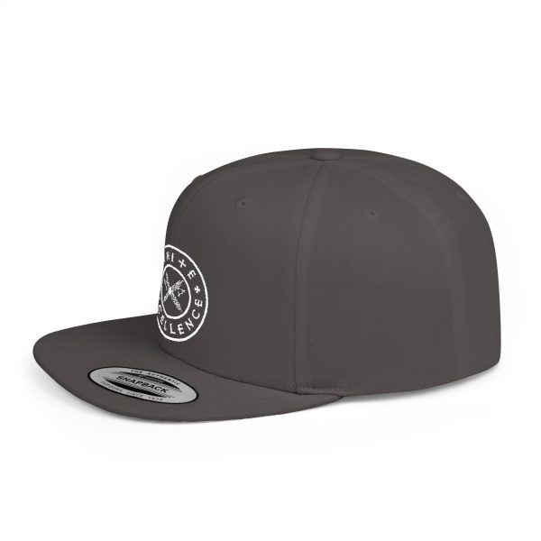 Flat Bill Snapback | White Excellence Logo in White - Image 9