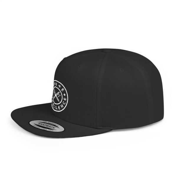 Flat Bill Snapback | White Excellence Logo in White - Image 3