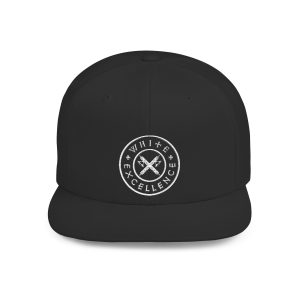 Flat Bill Snapback | White Excellence Logo in White