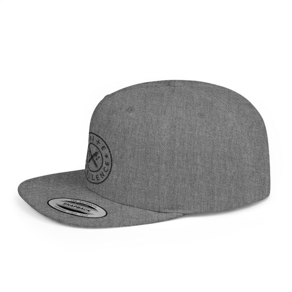 Flat Bill Snapback | White Excellence Logo in Black - Image 6