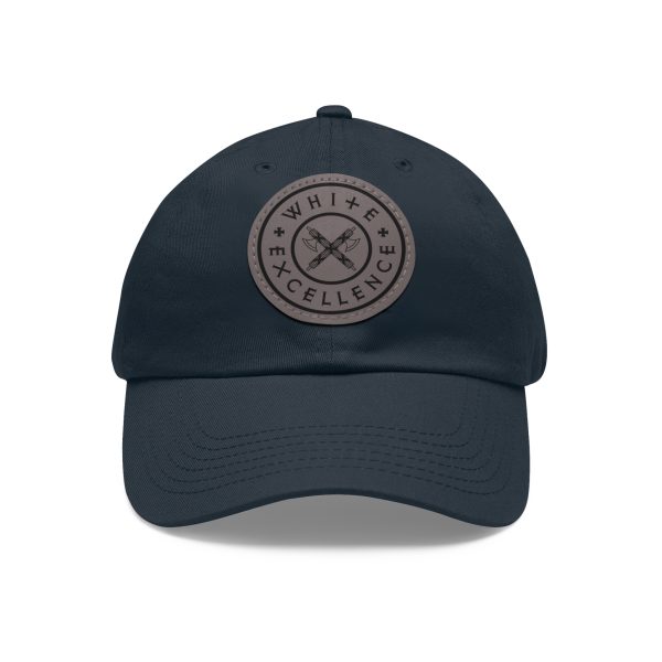 Dad Hat with Leather Patch | White Excellence Logo - Image 13