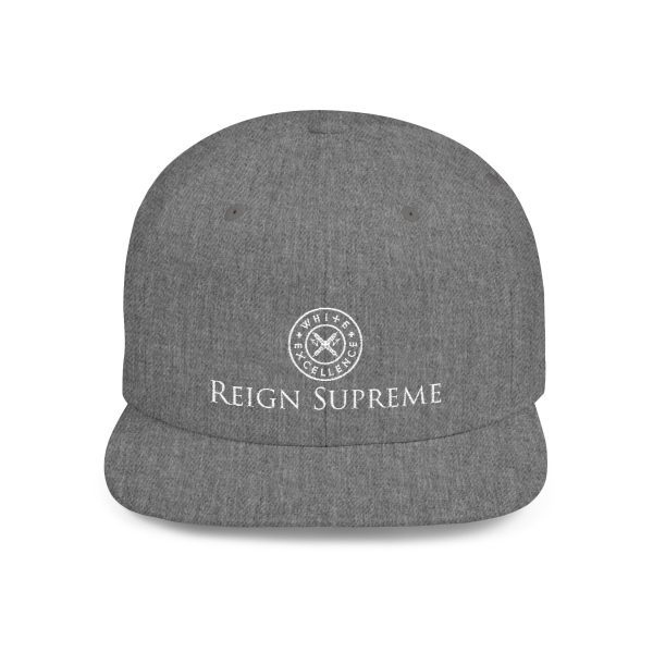 Flat Bill Snapback | Reign Supreme Logo in White - Image 7