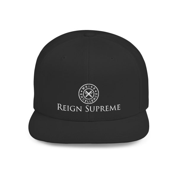 Flat Bill Snapback | Reign Supreme Logo in White