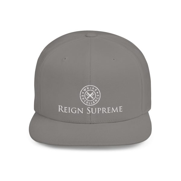 Flat Bill Snapback | Reign Supreme Logo in White - Image 4