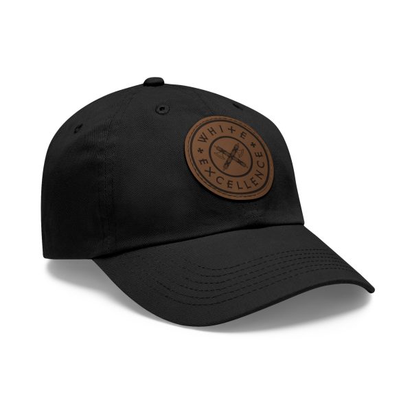 Dad Hat with Leather Patch | White Excellence Logo - Image 2