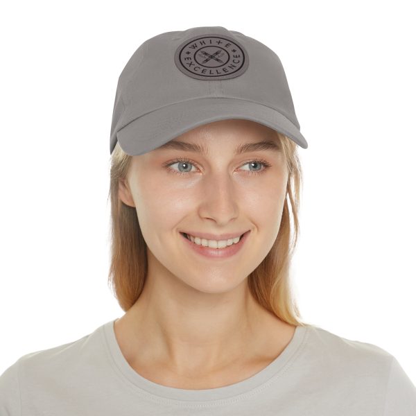 Dad Hat with Leather Patch | White Excellence Logo - Image 20