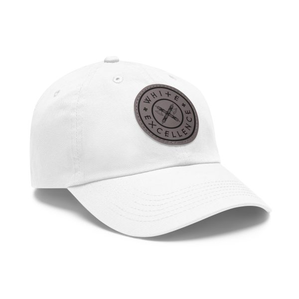 Dad Hat with Leather Patch | White Excellence Logo - Image 6