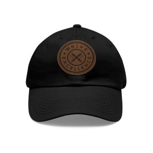 Dad Hat with Leather Patch | White Excellence Logo