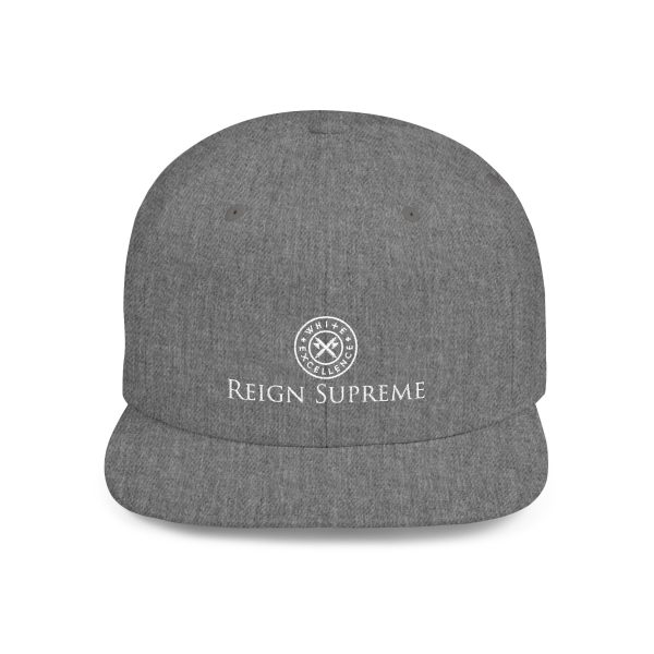 Flat Bill Snapback | Reign Supreme Logo in White - Image 7