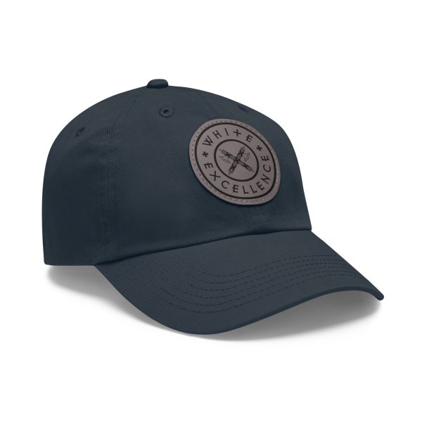 Dad Hat with Leather Patch | White Excellence Logo - Image 14