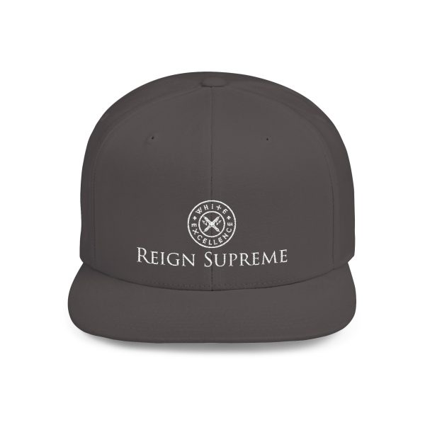 Flat Bill Snapback | Reign Supreme Logo in White - Image 10