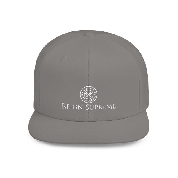 Flat Bill Snapback | Reign Supreme Logo in White - Image 4