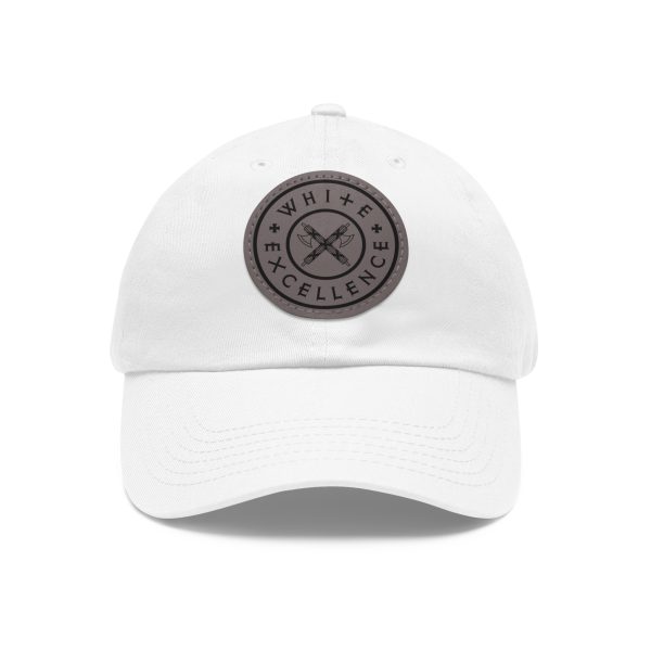 Dad Hat with Leather Patch | White Excellence Logo - Image 5